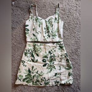 Abercrombie & Fitch Green Floral Skirt/skort Set